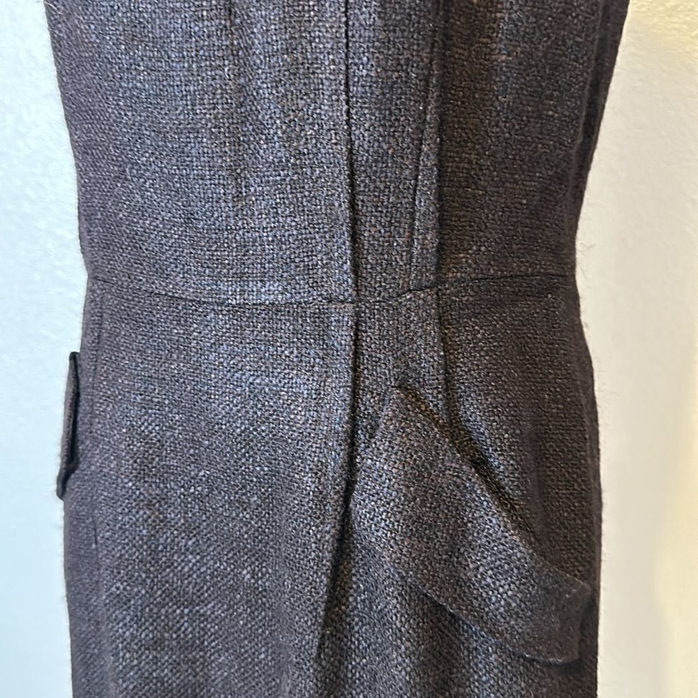 Lafayette 148 New York tweed sheath dark brown sleeveless dress size 10 - Picture 3 of 14